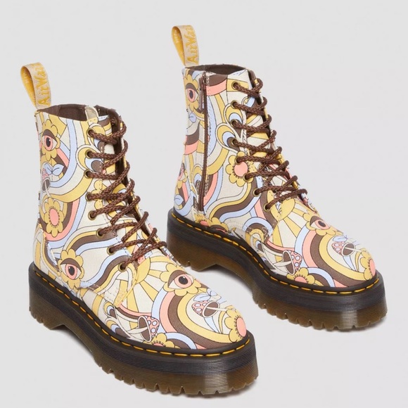 Dr. Martens vegan jadon boot retro canvas platforms - Picture 2 of 11